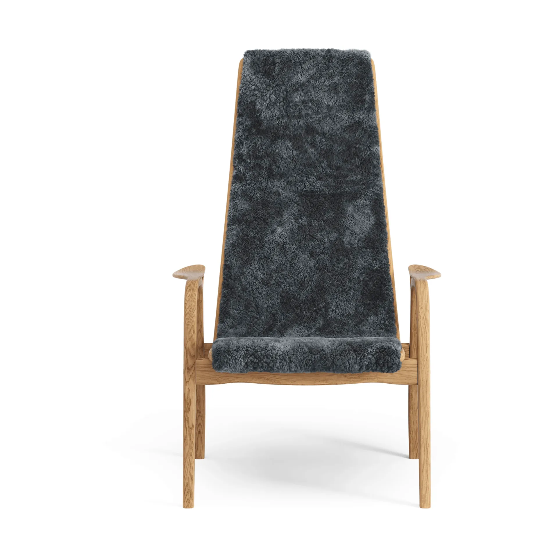 Lamino armchair, Sheepskin Charcoal-oiled oak Swedese