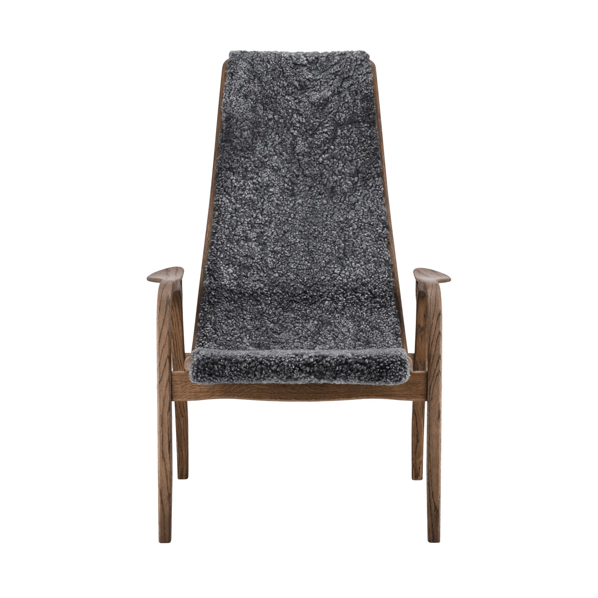 Lamino armchair, Sheepskin Charcoall-Rubio Monocoat Chocolate Swedese