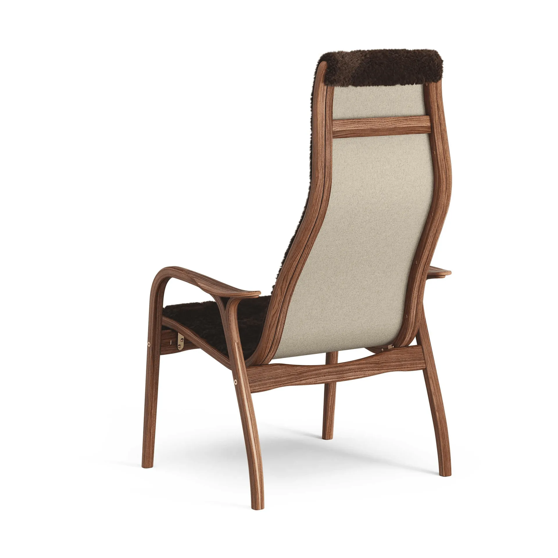 Lamino armchair, Sheepskin Espresso-oiled walnut Swedese