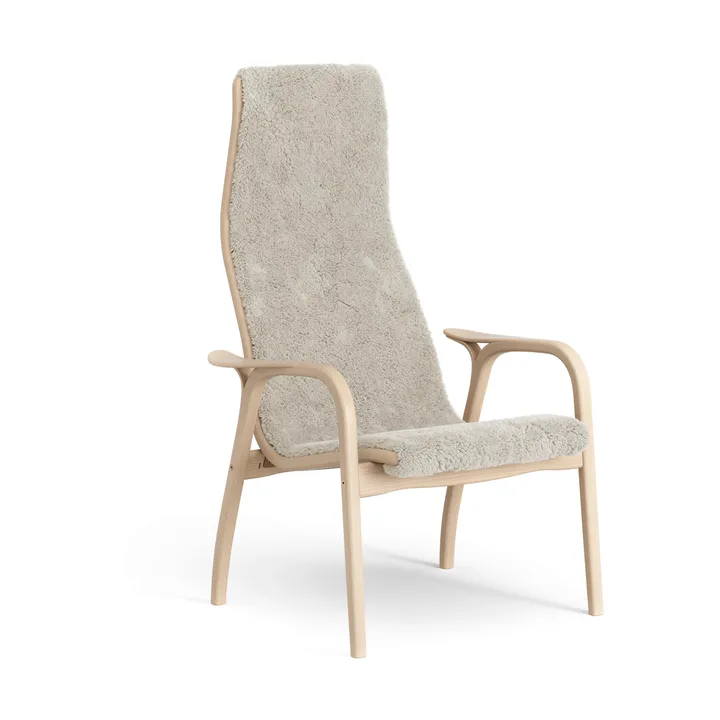 Lamino armchair - Sheepskin Moonlight-lacquered beech - Swedese