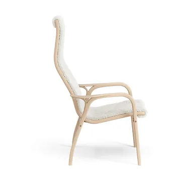 Lamino armchair - Sheepskin Off white-lacquered beech - Swedese