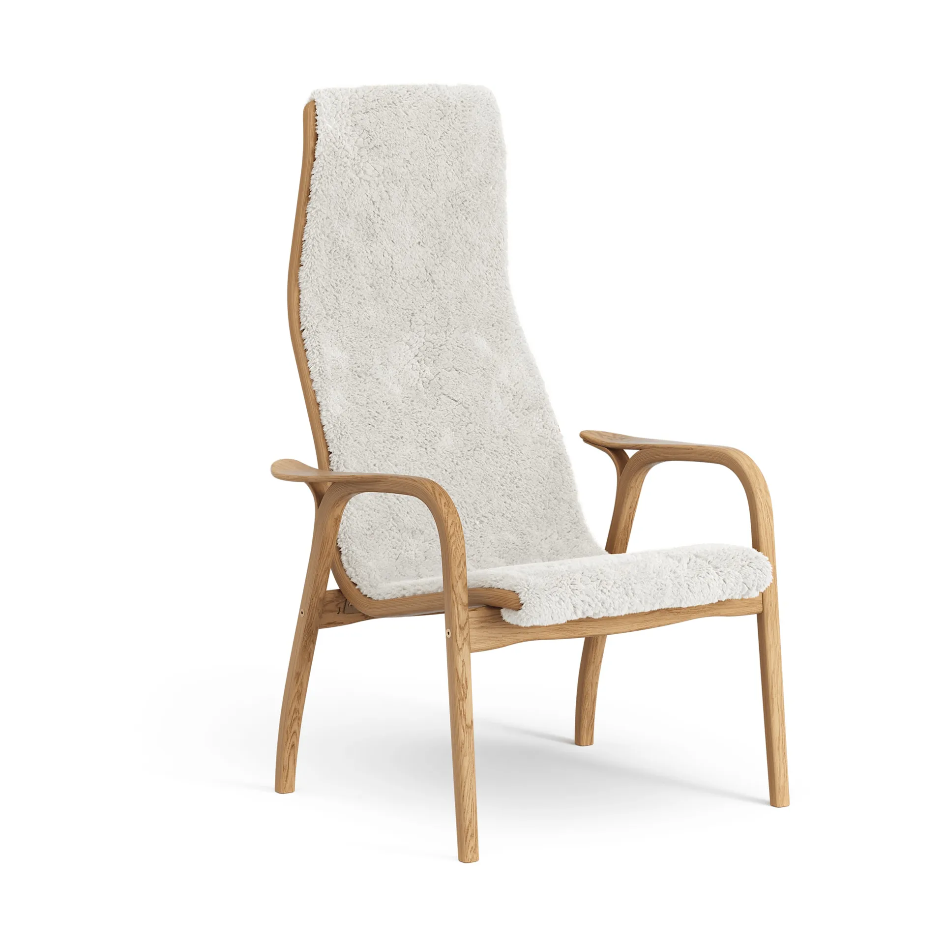 Lamino armchair, Sheepskin Off white-oiled oak Swedese