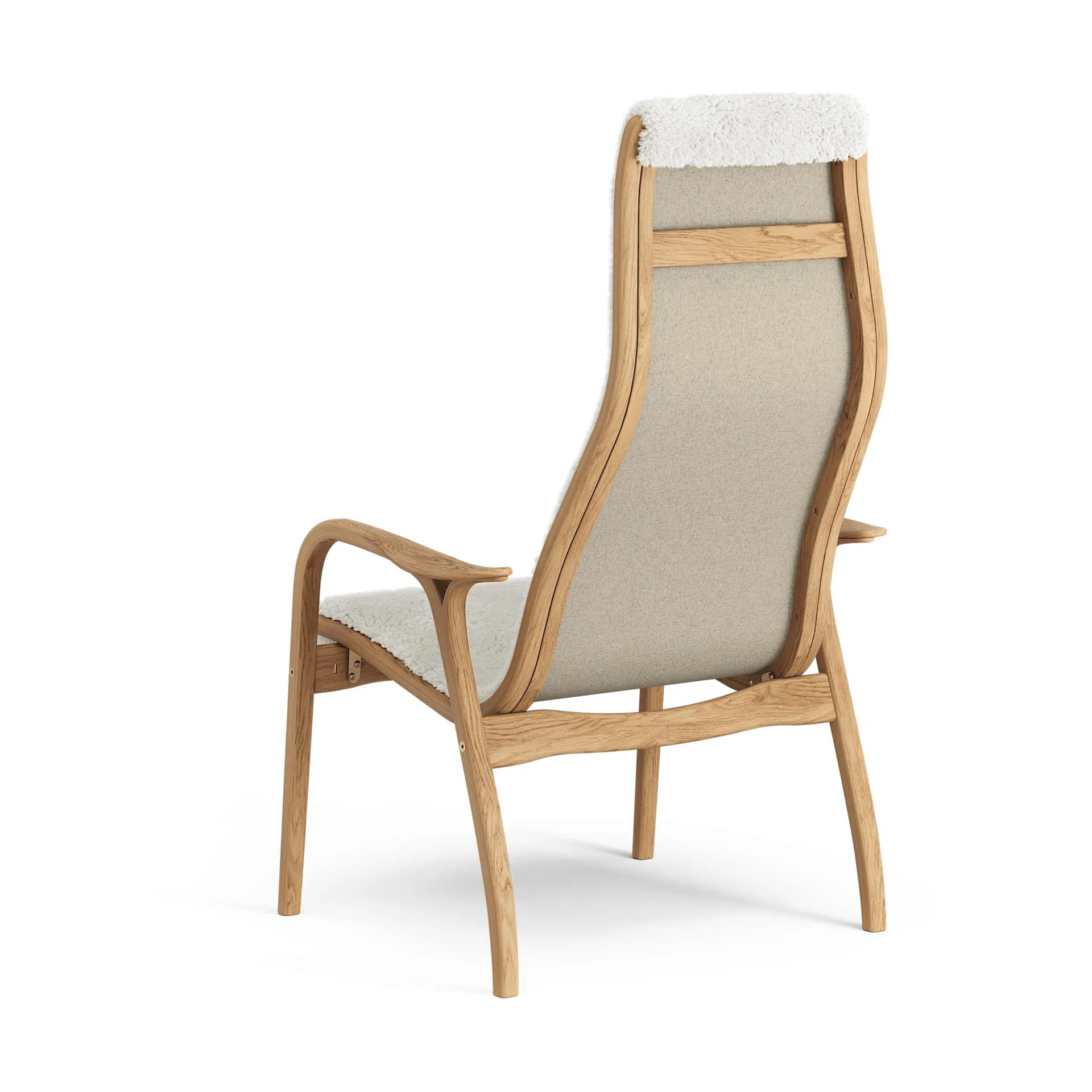 Lamino armchair, Sheepskin Off white-oiled oak Swedese