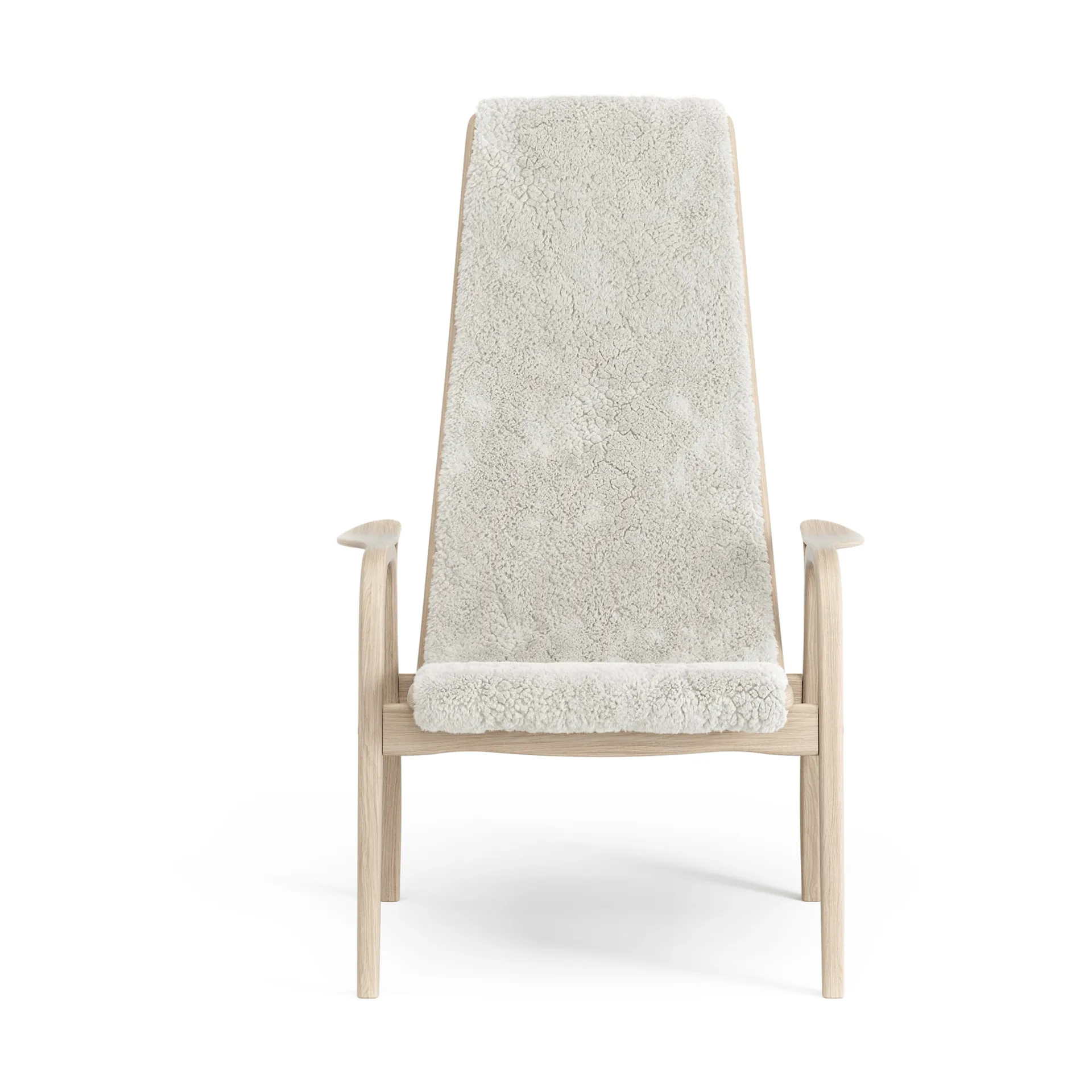 Lamino armchair, Sheepskin Off white-white pigmented oak Swedese