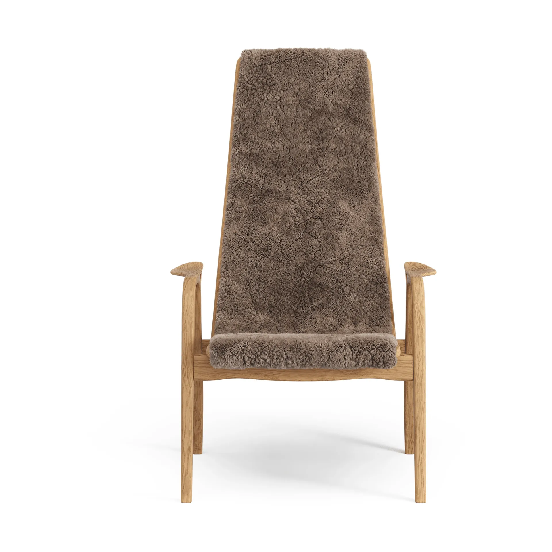 Lamino armchair, Sheepskin Sahara-oiled oak Swedese