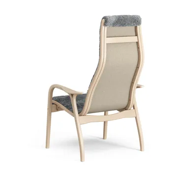 Lamino armchair - Sheepskin Scandinavian grey-lacquered beech - Swedese