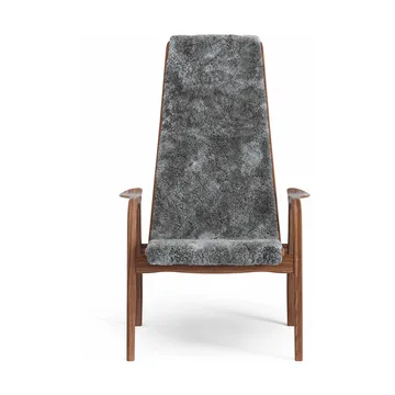 Lamino armchair - Sheepskin Scandinavian grey-lacquered walnut - Swedese