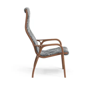 Lamino armchair - Sheepskin Scandinavian grey-lacquered walnut - Swedese
