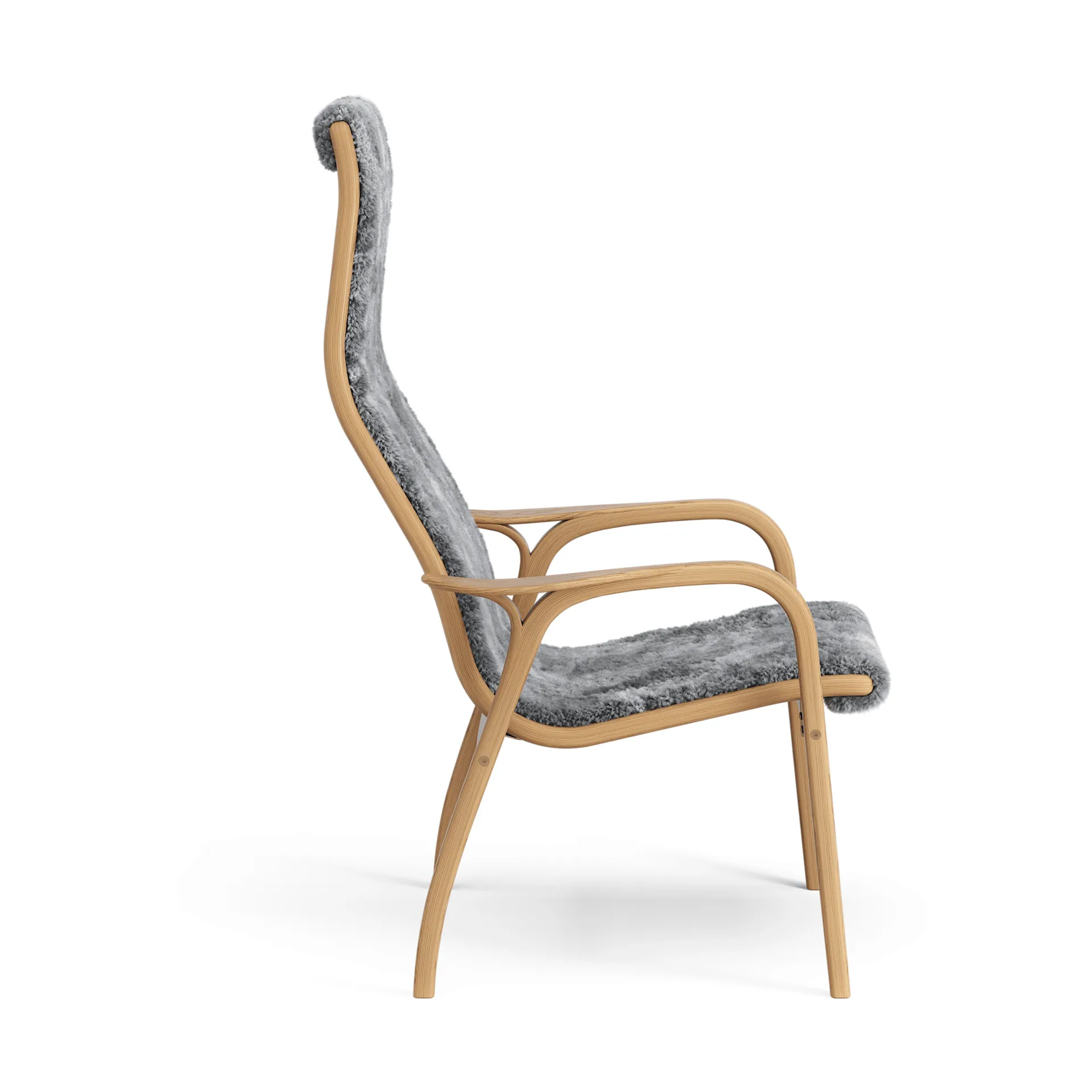 Lamino armchair, Sheepskin Scandinavian grey-oiled oak Swedese