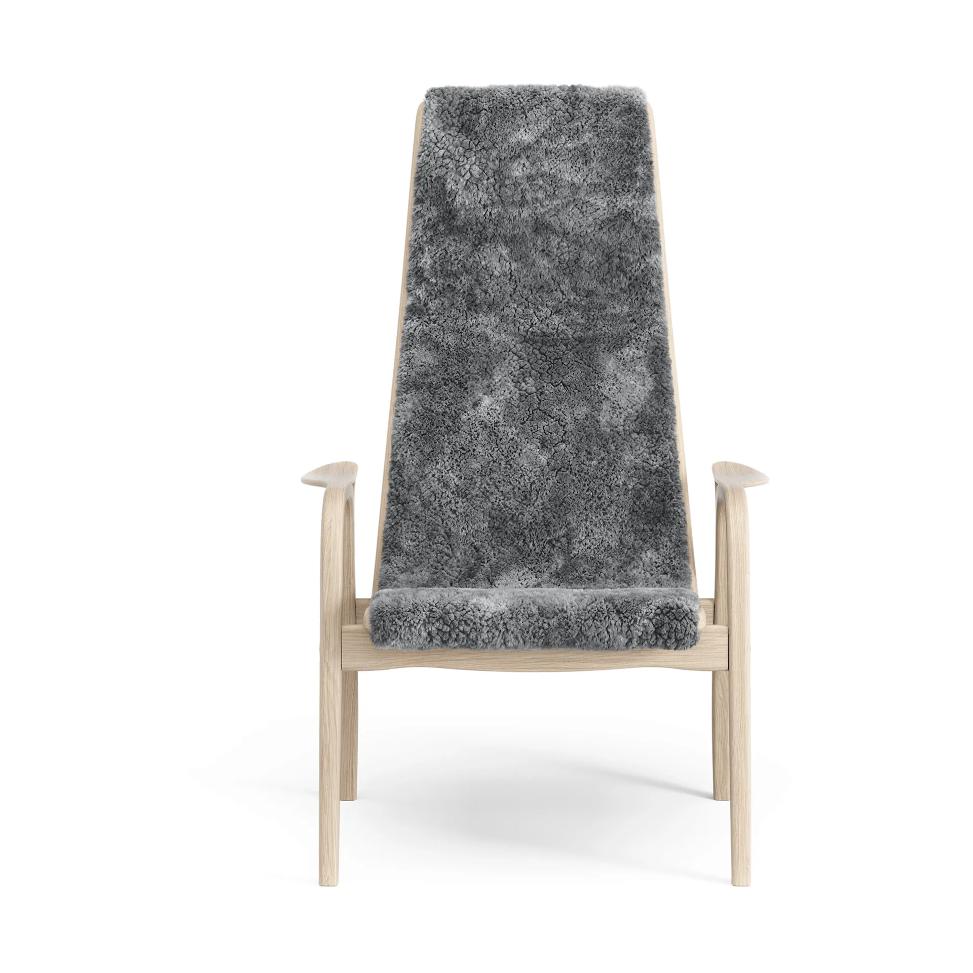 Lamino armchair, Sheepskin Scandinavian grey-white pigmented oak Swedese
