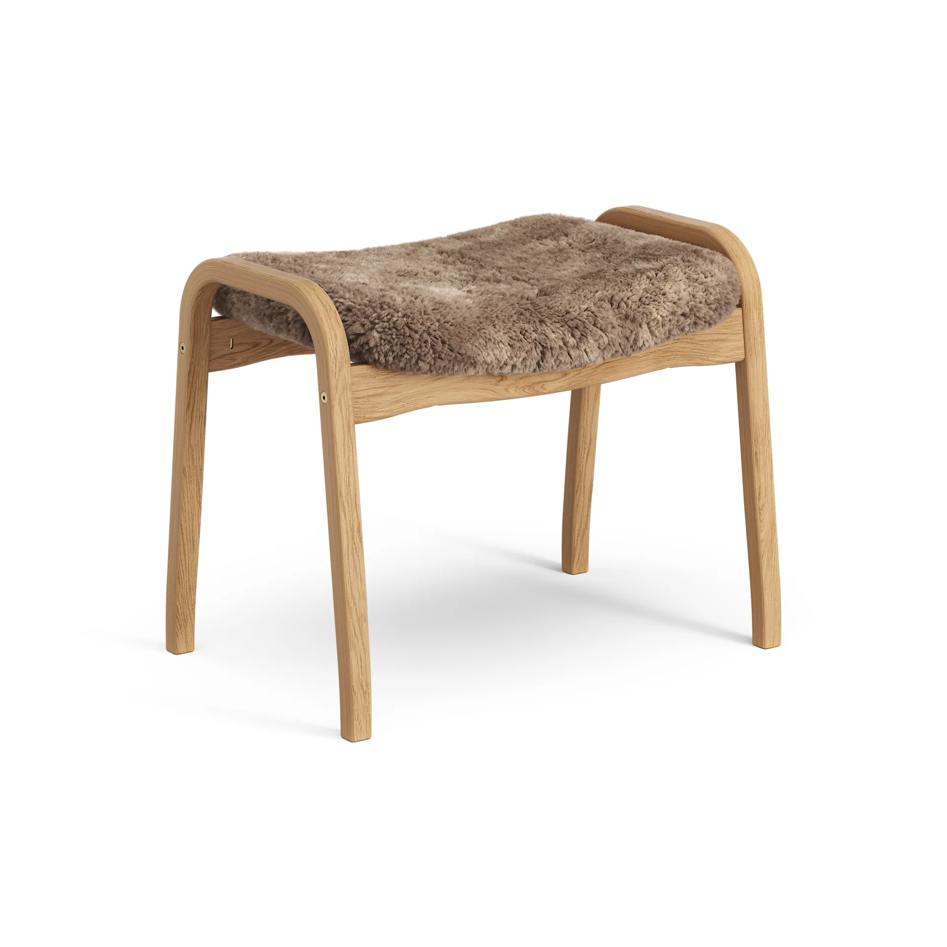 Lamino foot stool oiled oak/sheep skin, Sahara (nougat brown) Swedese