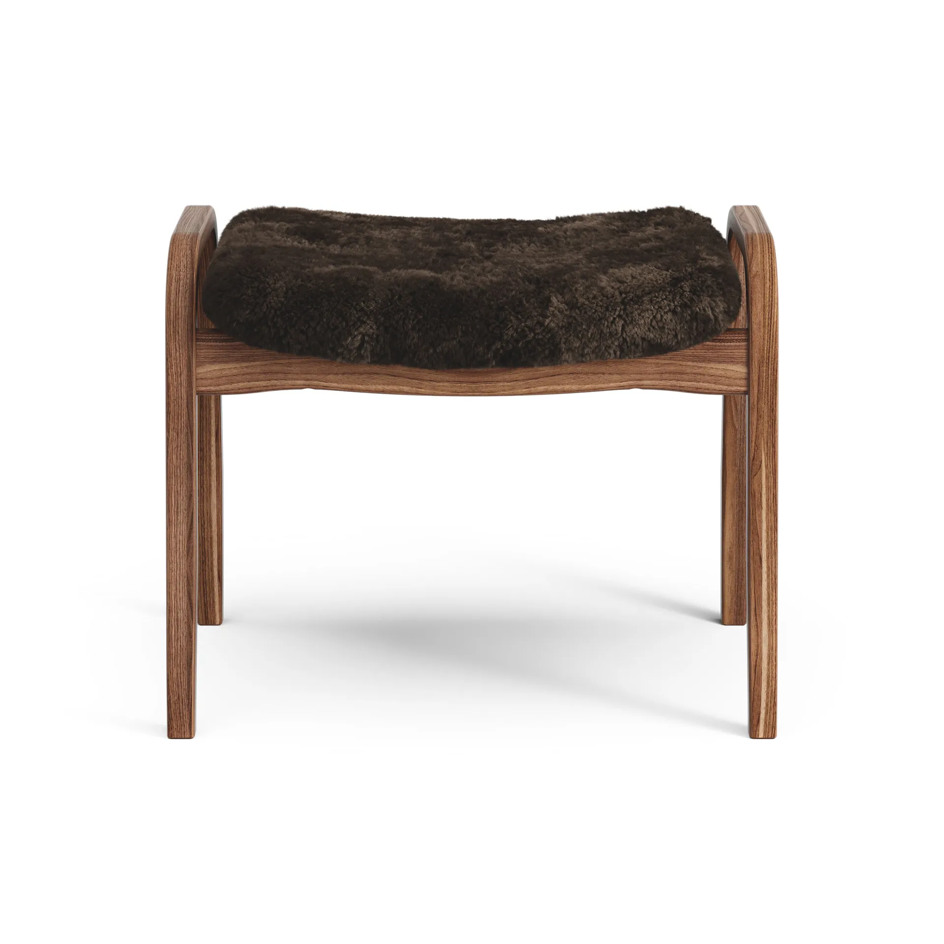 Lamino foot stool oiled walnut/sheep skin, Espresso (brown) Swedese