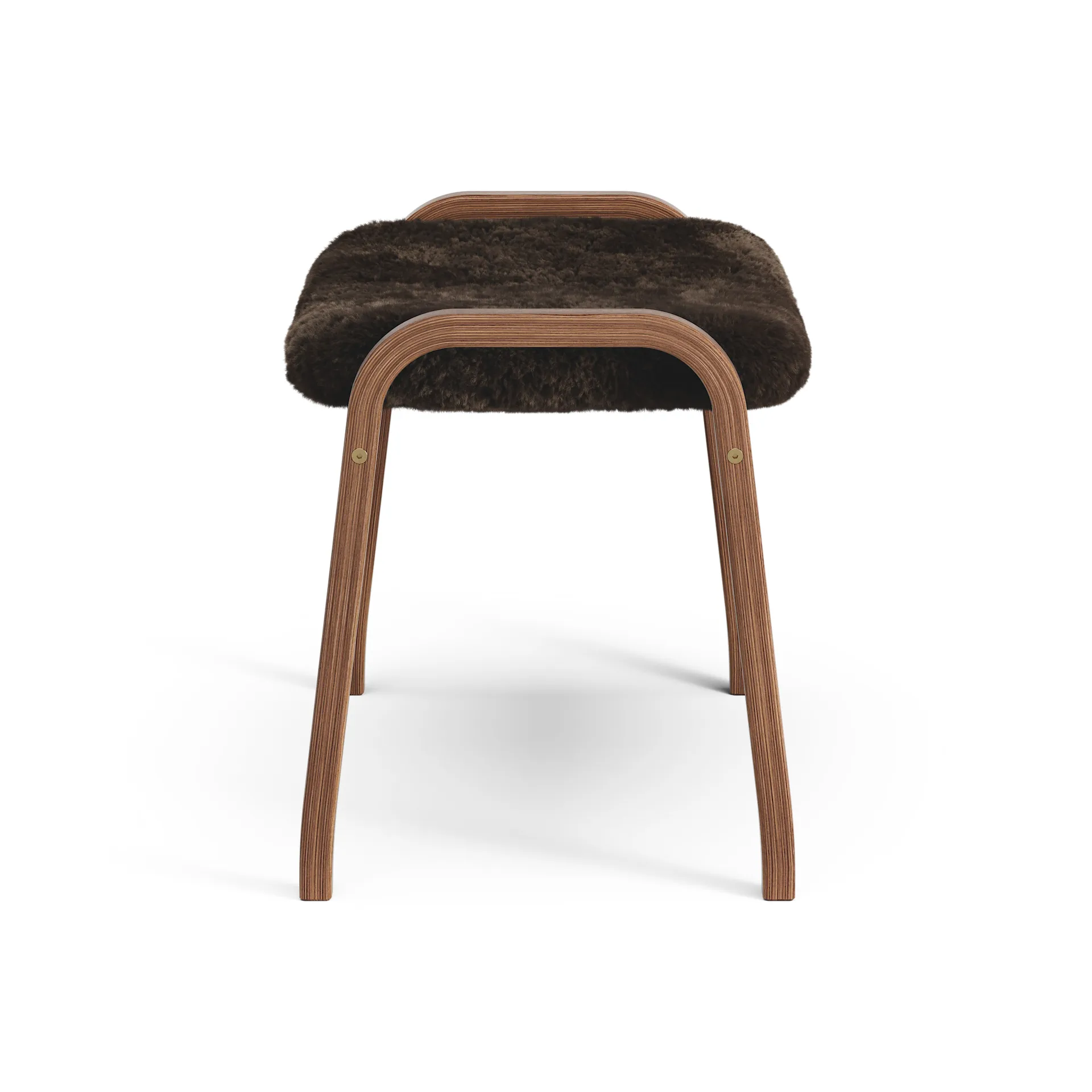 Lamino foot stool oiled walnut/sheep skin, Espresso (brown) Swedese