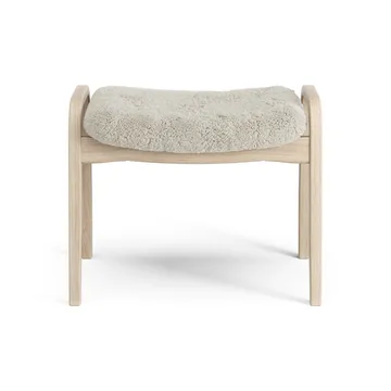 Lamino foot stool white pigmented oak/sheep skin - Moonlight (beige) - Swedese