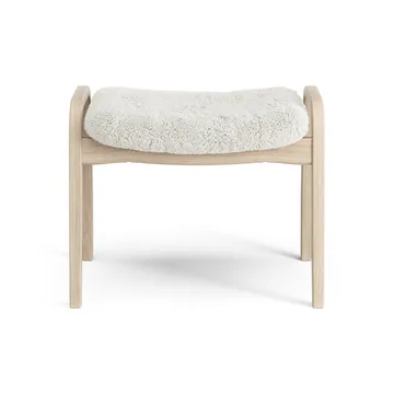 Lamino foot stool white pigmented oak/sheep skin - Off white (white) - Swedese