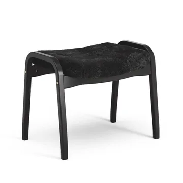 Lamino footstool - Sheepskin Black-black stained beech - Swedese