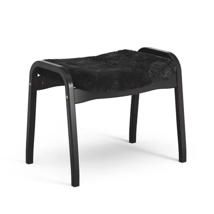 Lamino footstool - Sheepskin Black-black stained beech - Swedese