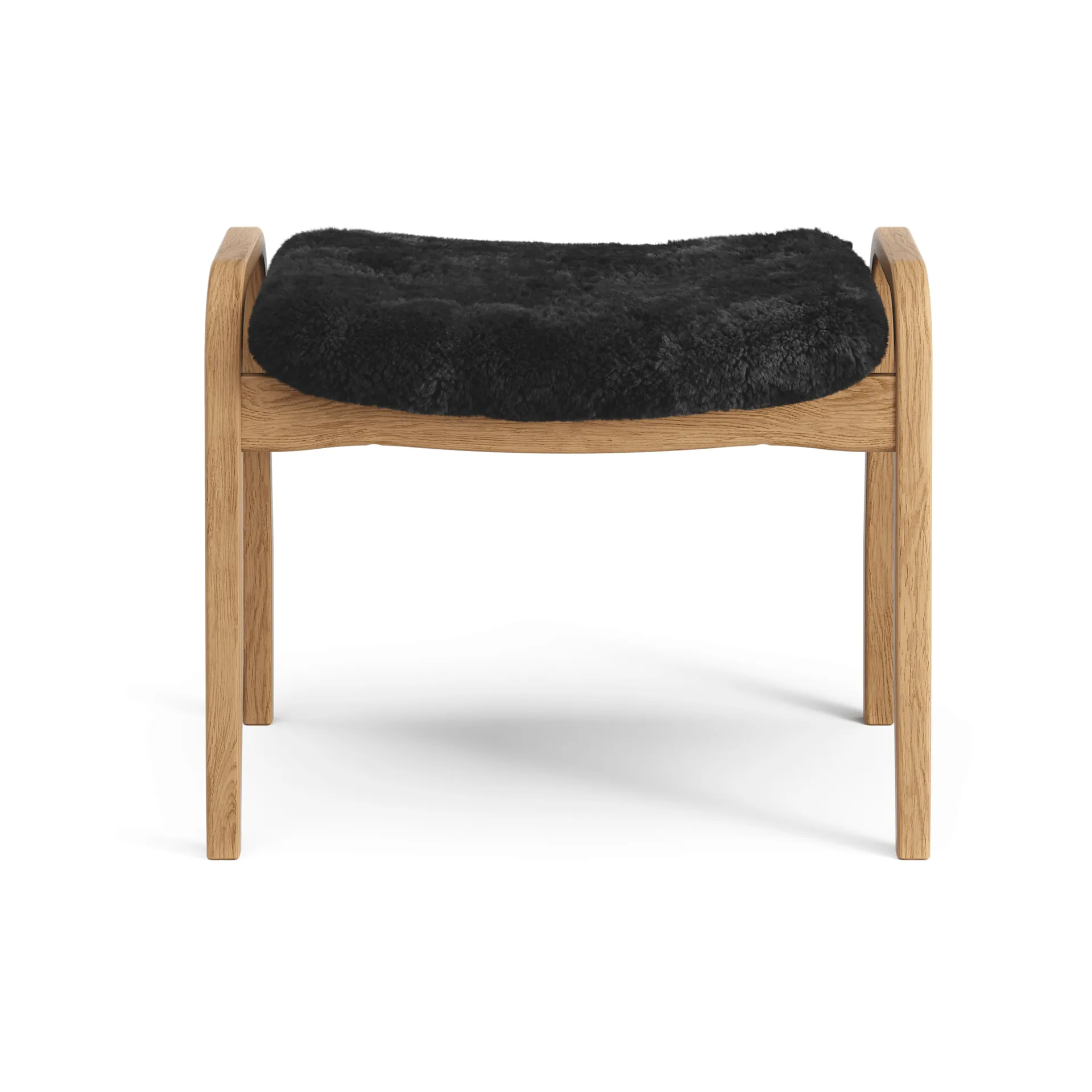Lamino footstool, Sheepskin black-oiled oak Swedese