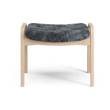 Lamino footstool - Sheepskin Charcoal-lacquered beech - Swedese