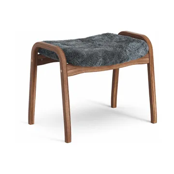 Lamino footstool - Sheepskin Charcoal-lacquered walnut - Swedese