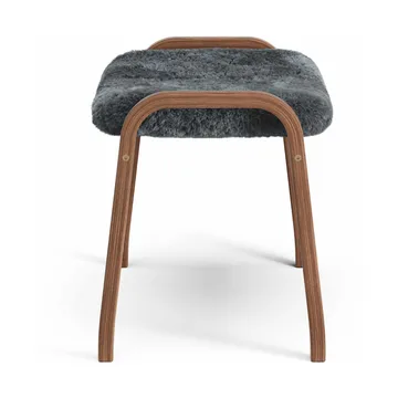 Lamino footstool - Sheepskin Charcoal-lacquered walnut - Swedese