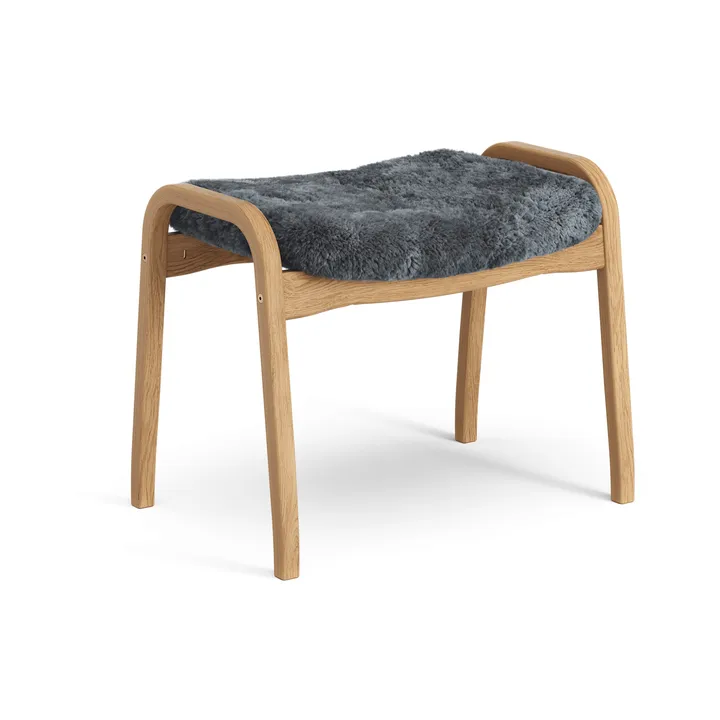 Lamino footstool - Sheepskin Charcoal-oiled oak - Swedese
