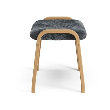 Lamino footstool - Sheepskin Charcoal-oiled oak - Swedese