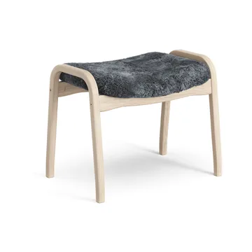 Lamino footstool - Sheepskin Charcoal-white pigmented oak - Swedese
