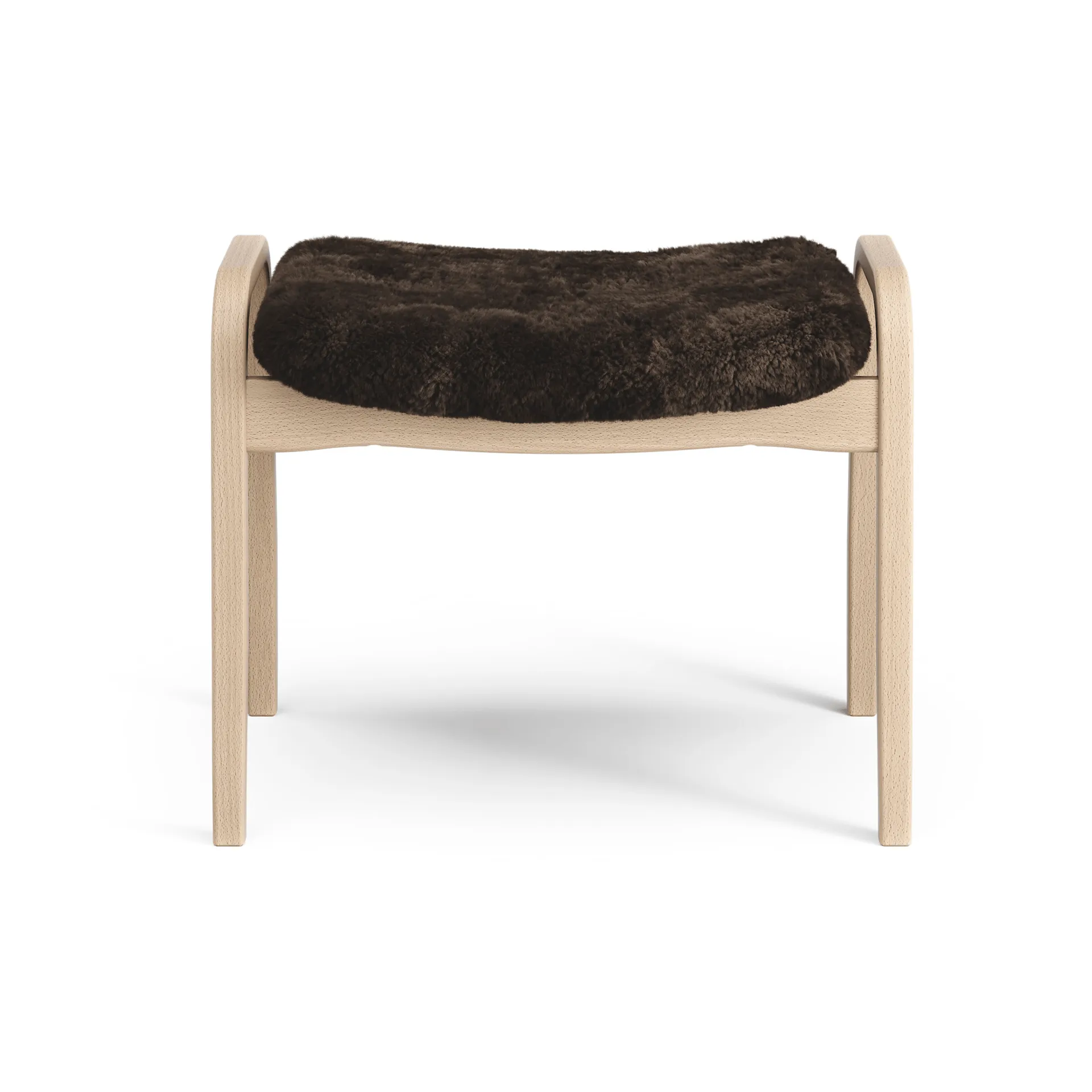 Lamino footstool, Sheepskin Espresso-lacquered beech Swedese