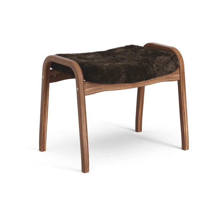 Lamino footstool - Sheepskin Espresso-oiled walnut - Swedese