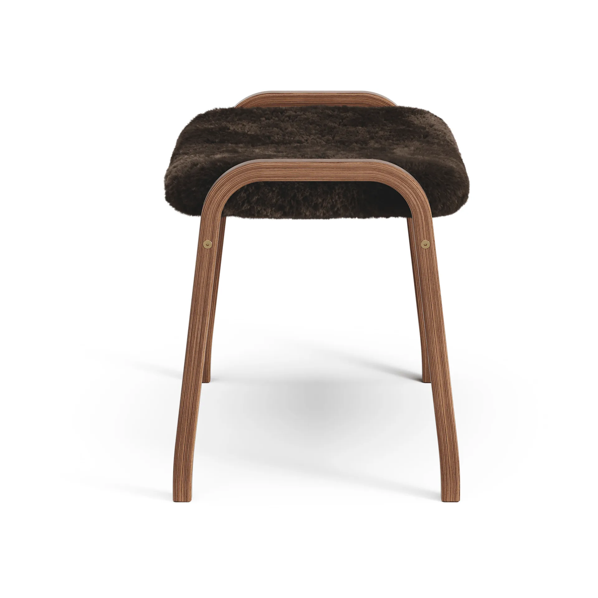 Lamino footstool, Sheepskin Espresso-oiled walnut Swedese