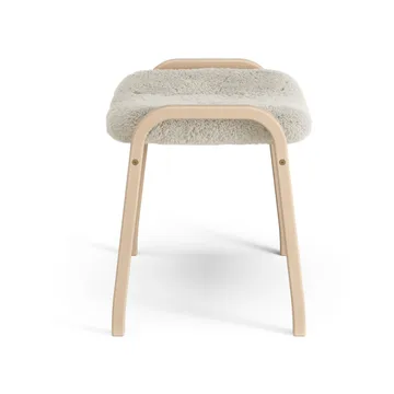 Lamino footstool - Sheepskin Moonlight-lacquered beech - Swedese