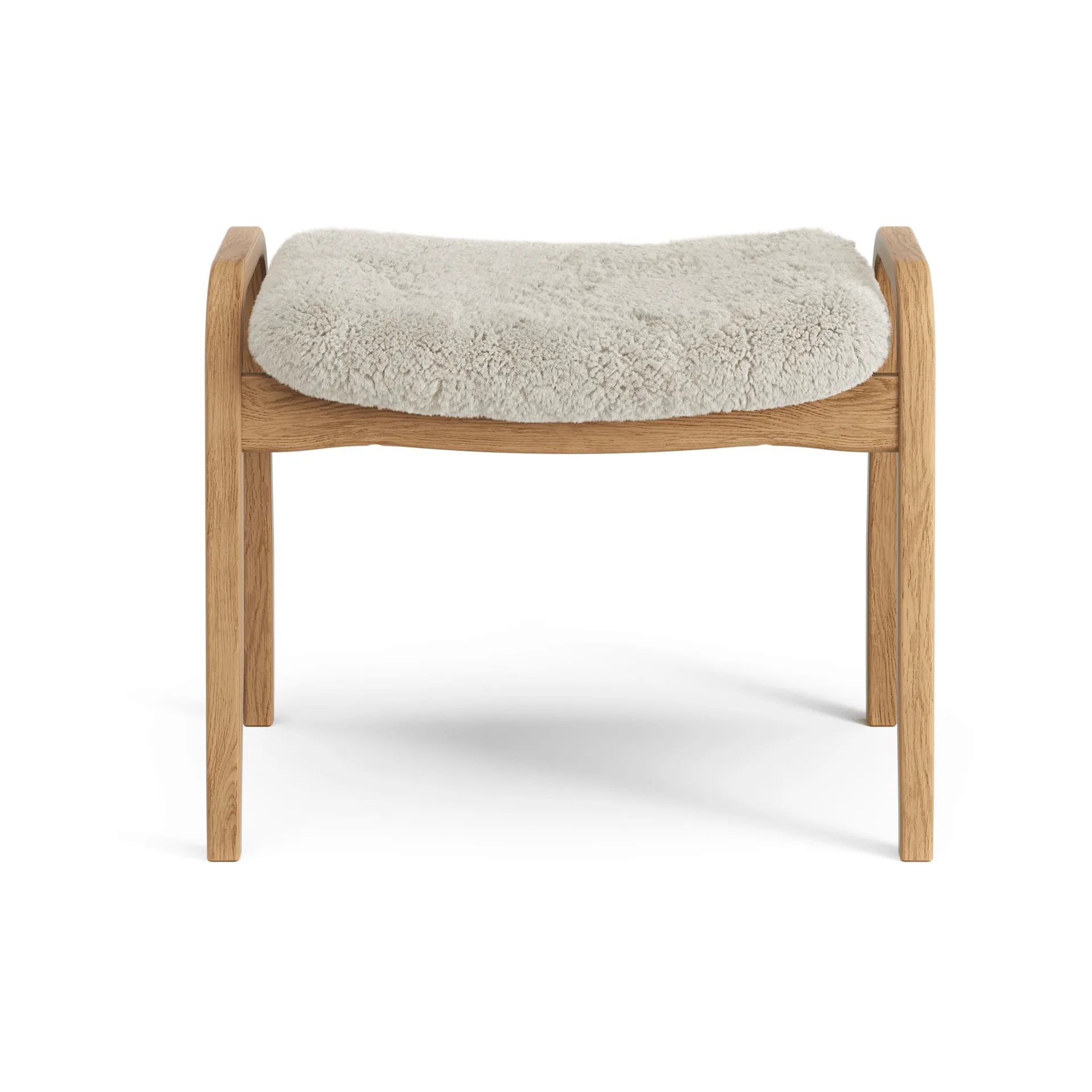Lamino footstool, Sheepskin Moonlight-oiled oak Swedese