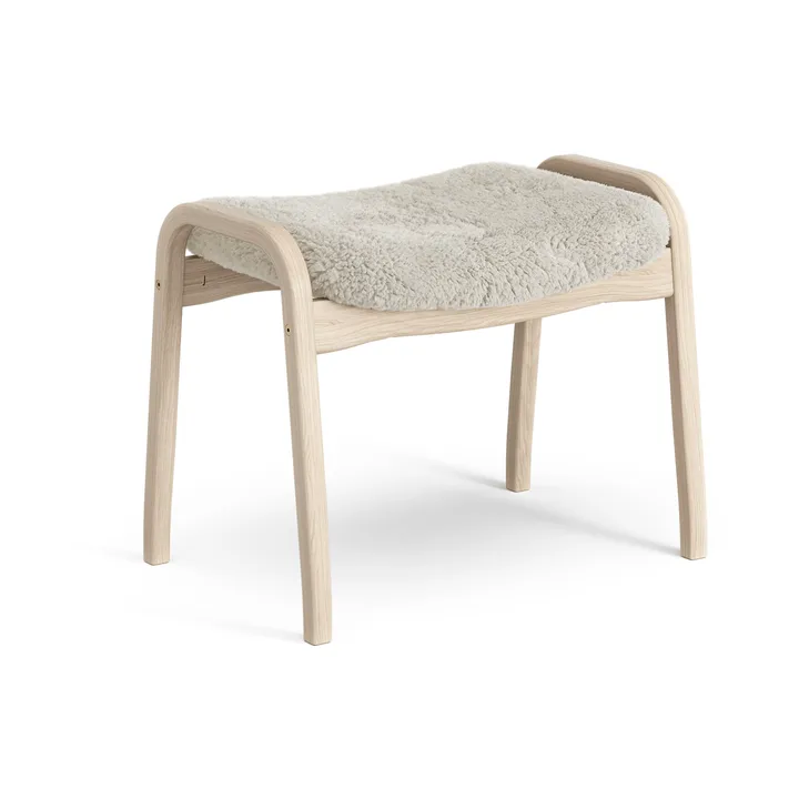 Lamino footstool - Sheepskin Moonlight-white-pigmented oak - Swedese