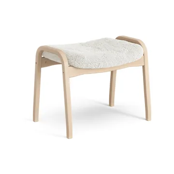 Lamino footstool - Sheepskin Off white-lacquered beech - Swedese