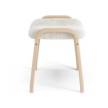 Lamino footstool - Sheepskin Off white-lacquered beech - Swedese