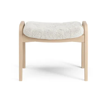 Lamino footstool - Sheepskin Off white-lacquered beech - Swedese