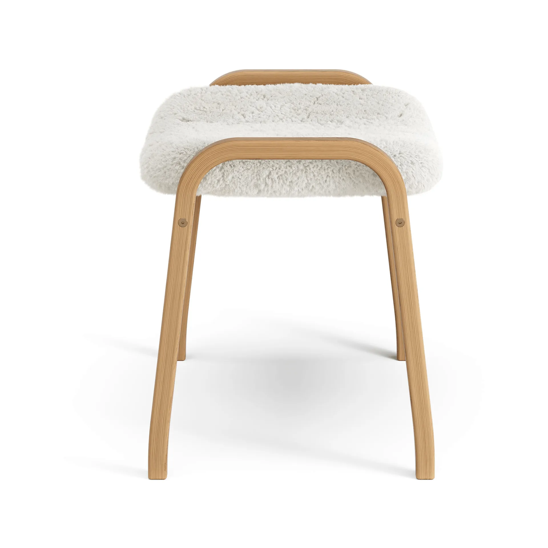 Lamino footstool, Sheepskin Off white-oiled oak Swedese