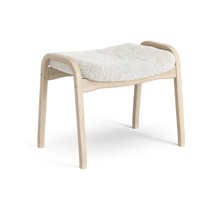 Lamino footstool - Sheepskin Off white-white pigmented oak - Swedese