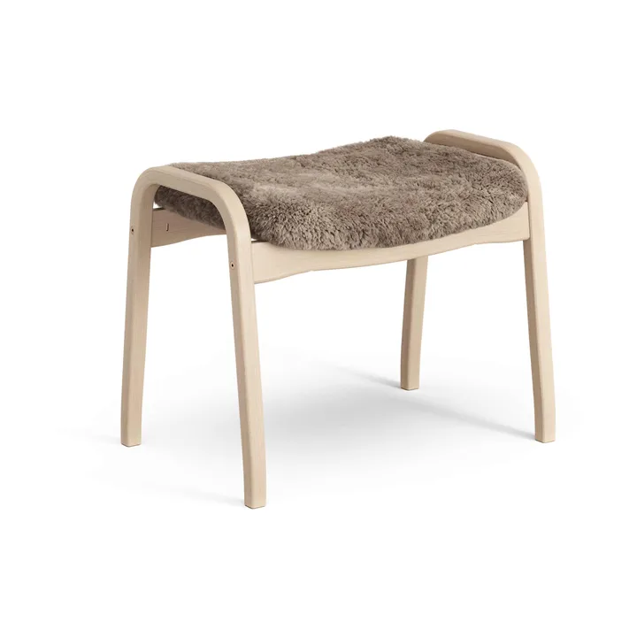 Lamino footstool - Sheepskin Sahara-lacquered beech - Swedese