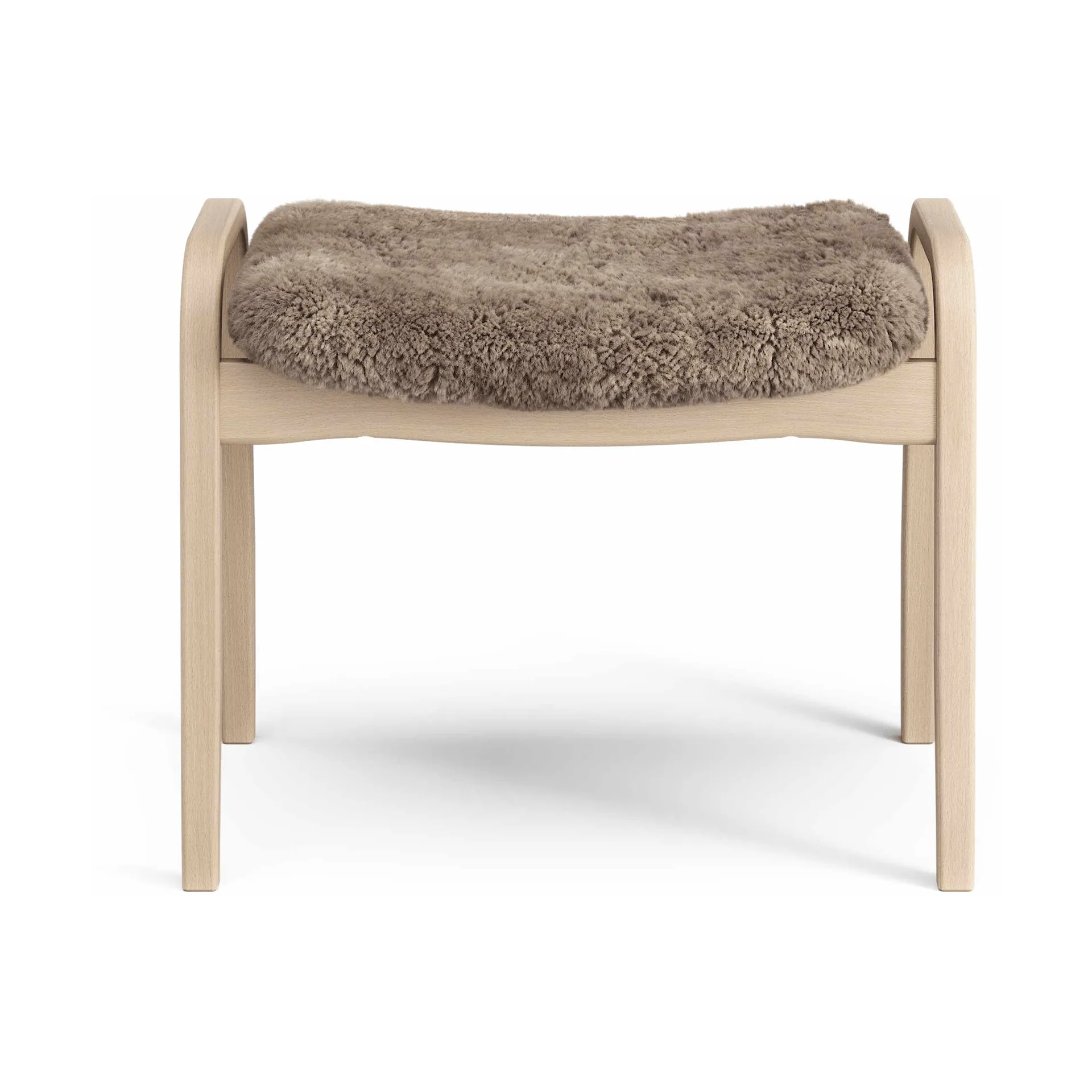 Lamino footstool, Sheepskin Sahara-lacquered beech Swedese