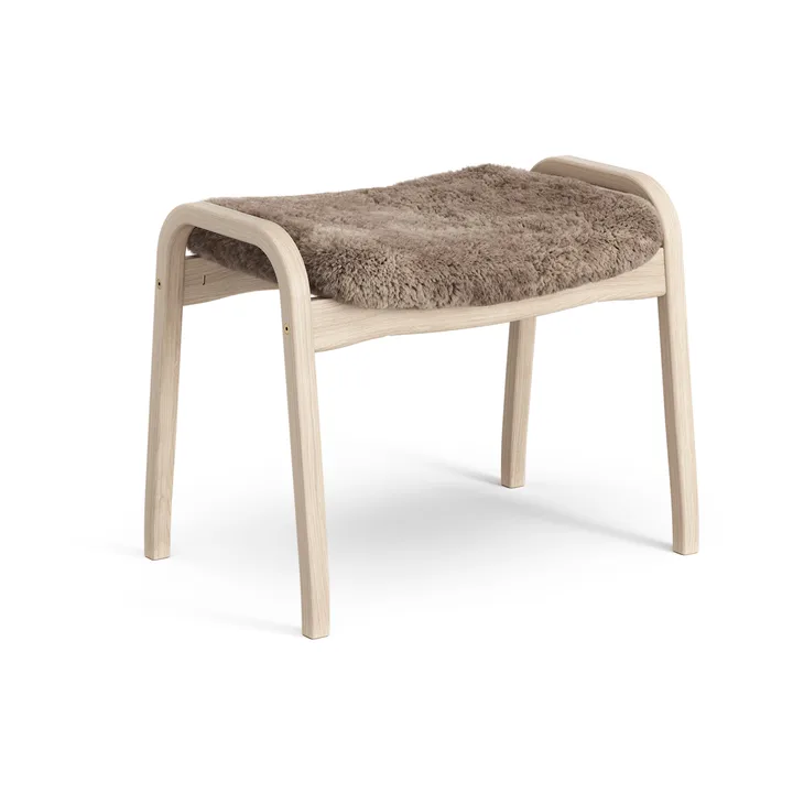 Lamino footstool - Sheepskin Sahara-white pigmented oak - Swedese