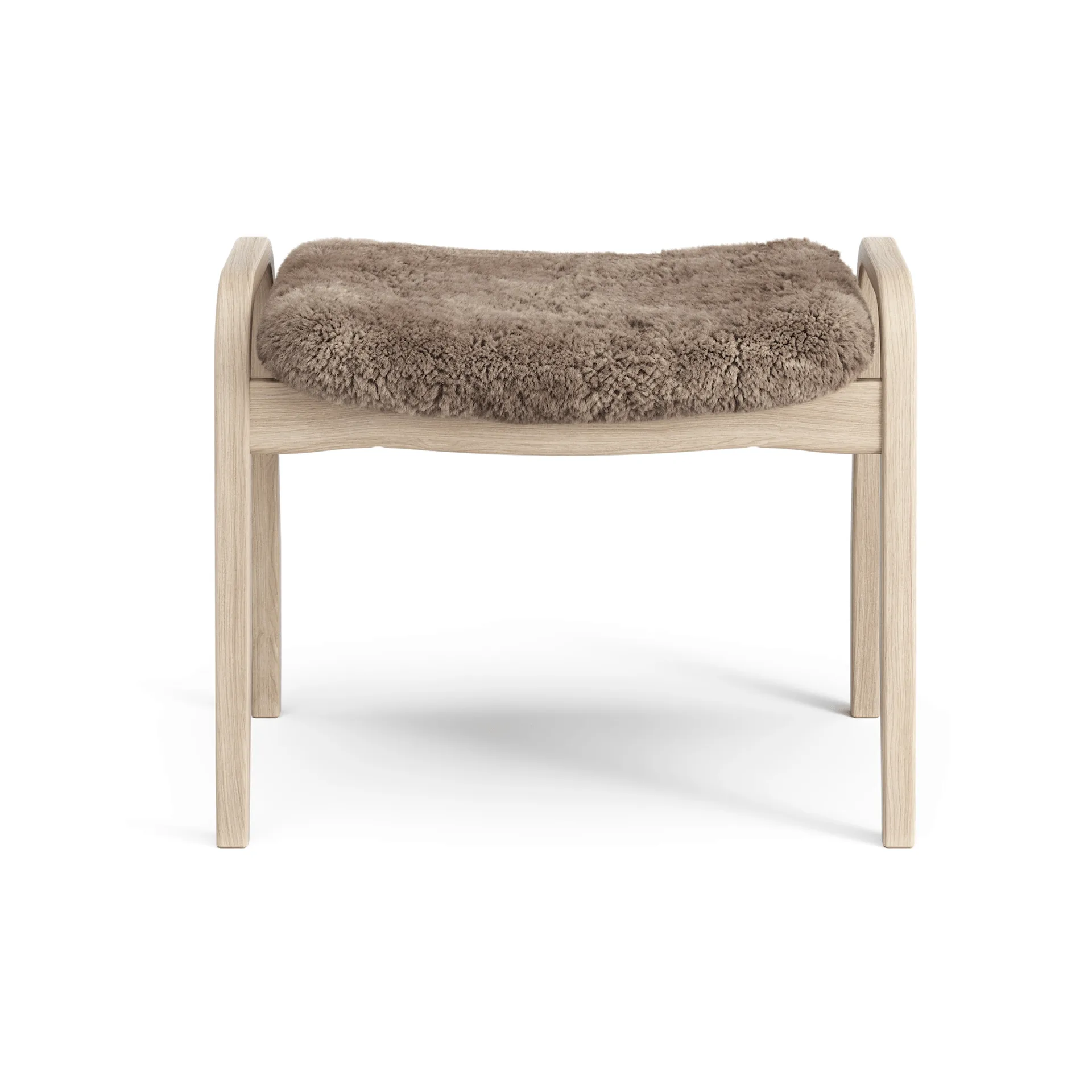 Lamino footstool, Sheepskin Sahara-white pigmented oak Swedese
