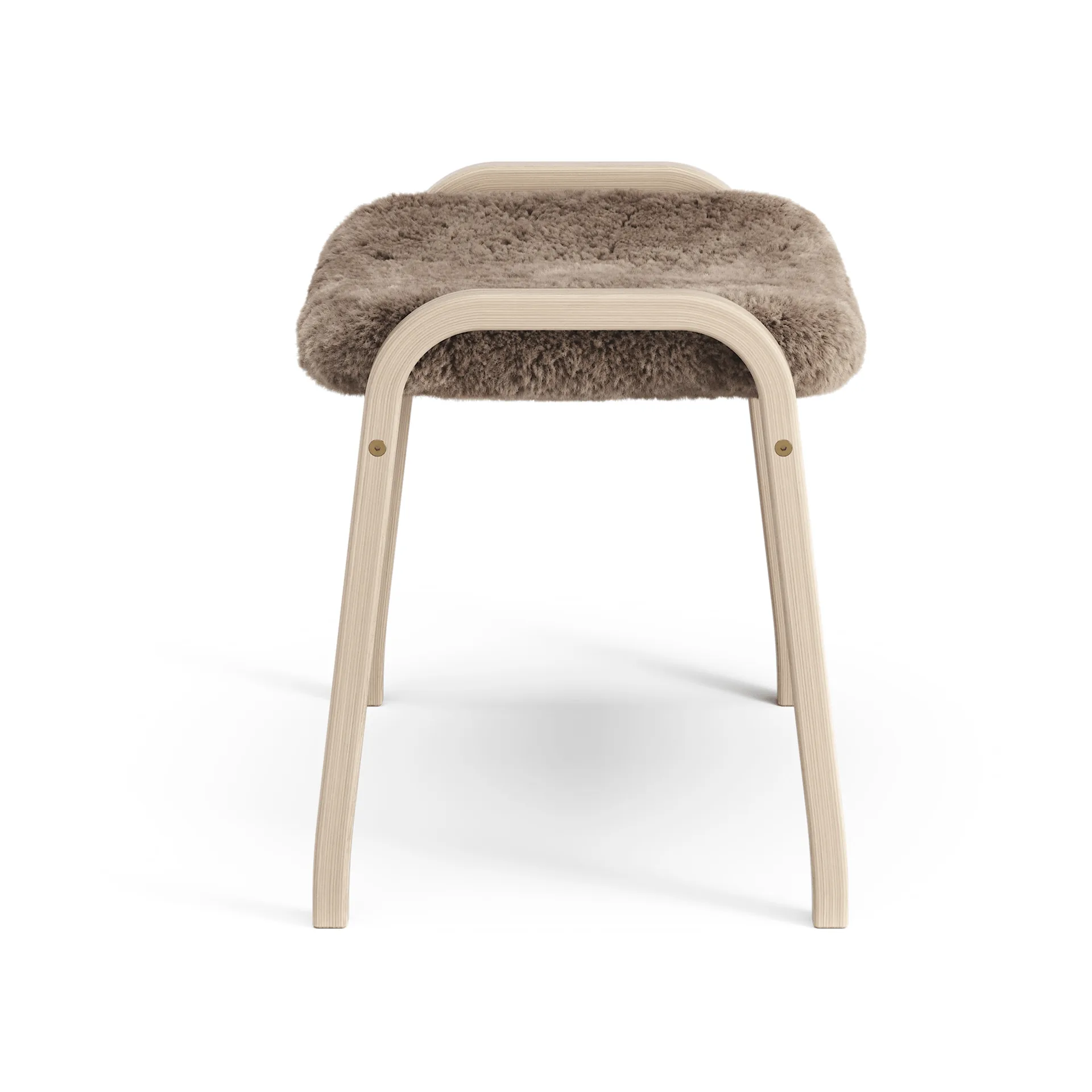 Lamino footstool, Sheepskin Sahara-white pigmented oak Swedese