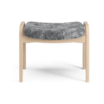 Lamino footstool - Sheepskin Scandinavian grey-lacquered beech - Swedese