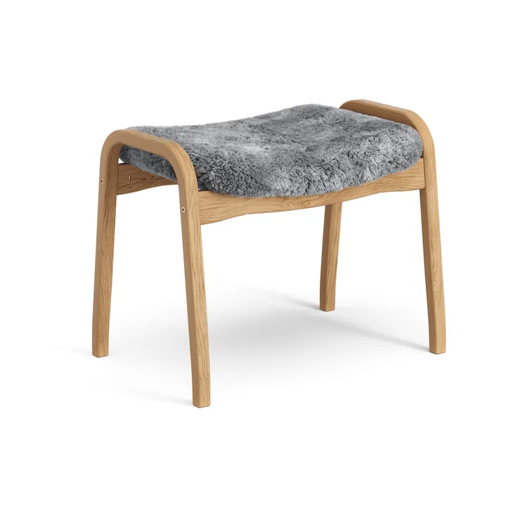 Lamino footstool - Sheepskin Scandinavian grey-oiled oak - Swedese