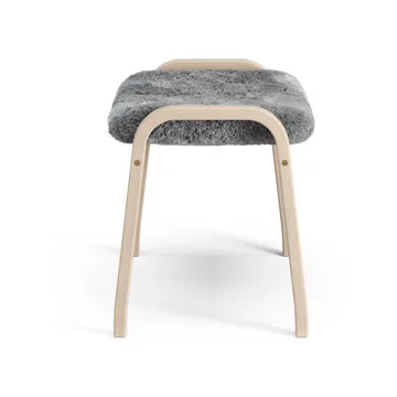 Lamino footstool - Sheepskin Scandinavian grey-white pigmented oak - Swedese