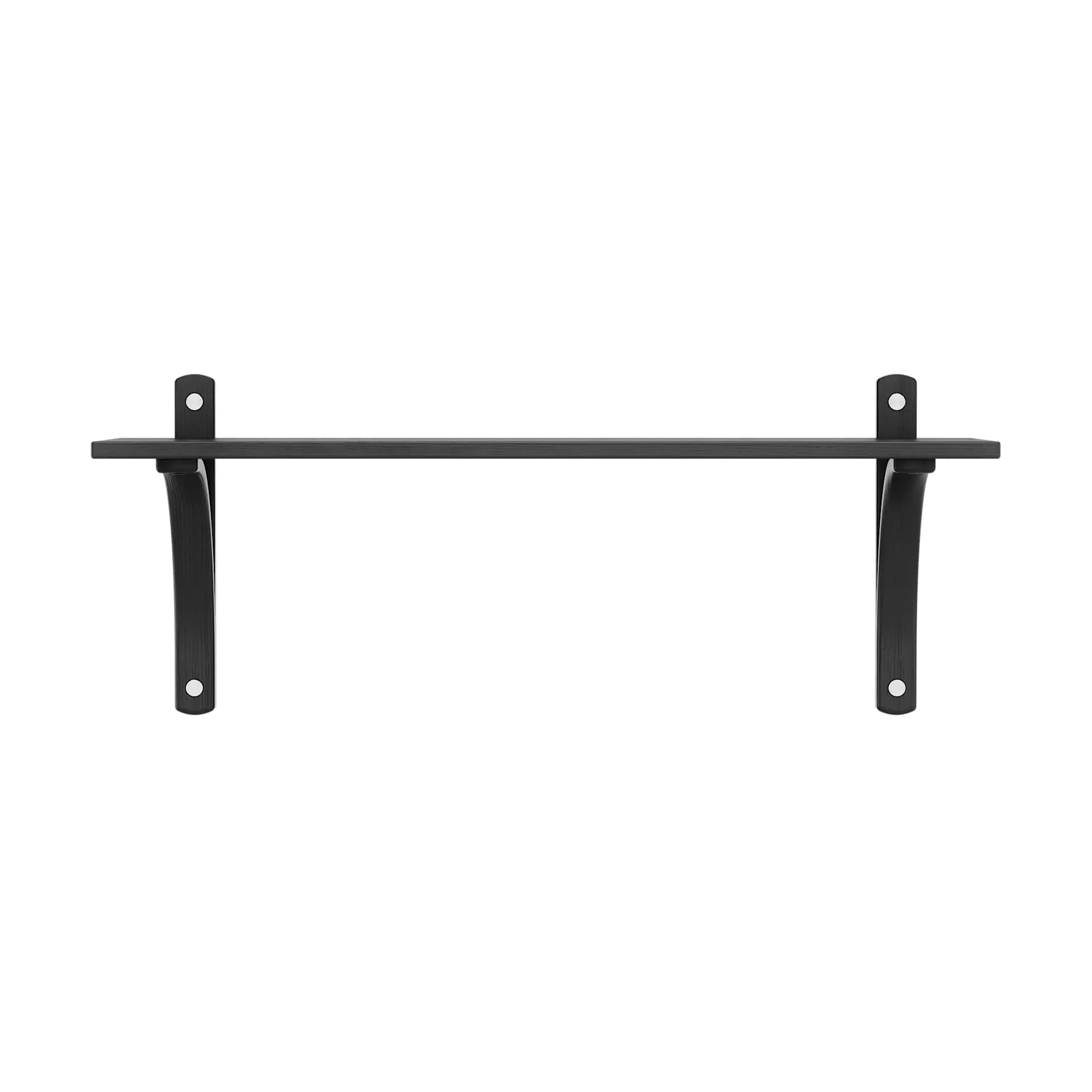 Levi shelf 1 shelf level, Black stained ash-aluminium, 90 cm Swedese