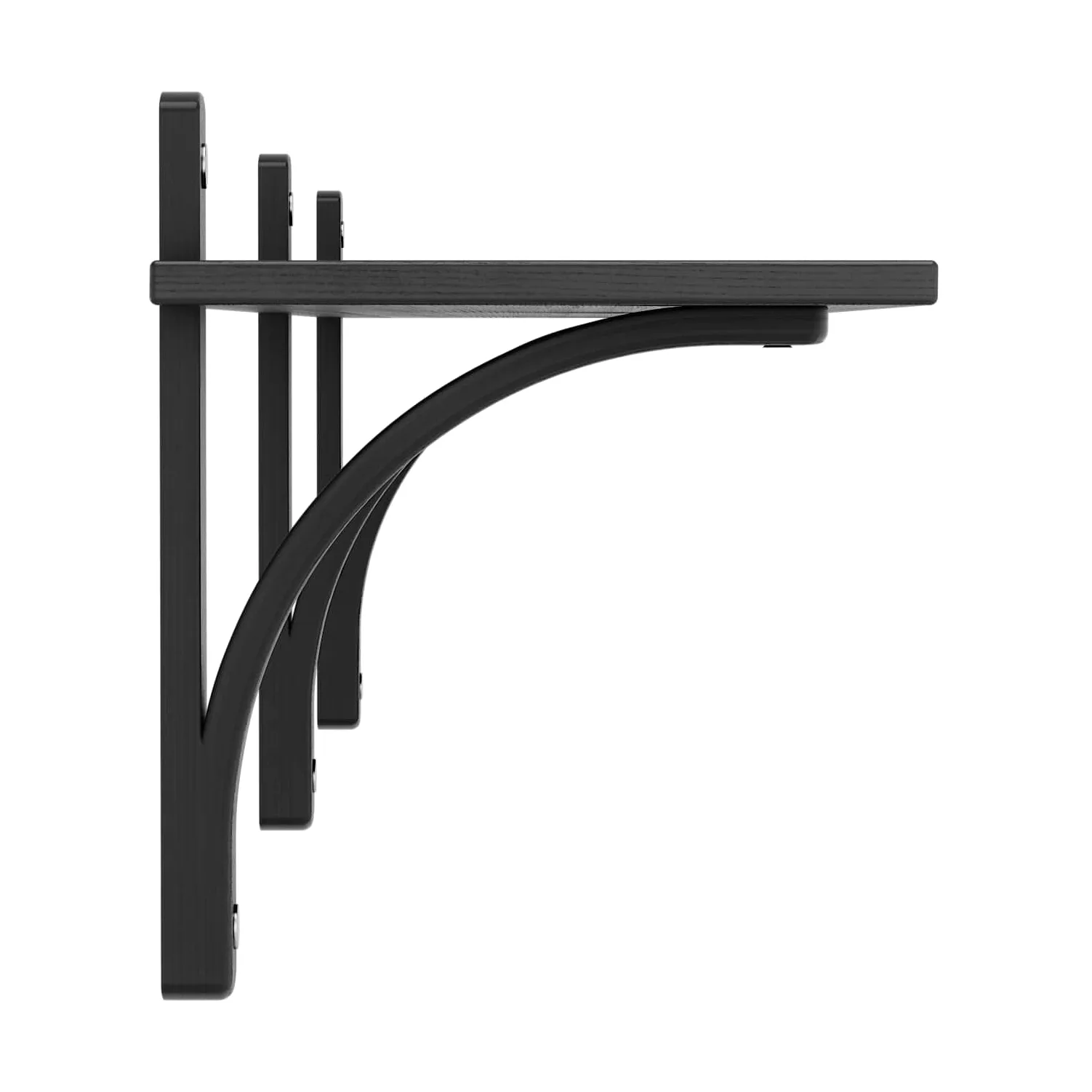 Levi shelf 1 shelf level, Black-stained ash-aluminum, 180 cm Swedese