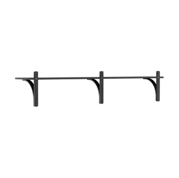 Levi shelf 1 shelf level - Black-stained ash-brass, 180 cm - Swedese
